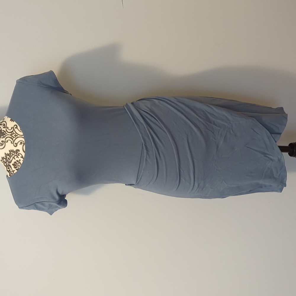 Wilfred Steel Blue Draped Mini Dress